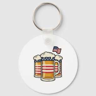 Patriotisk ölmugg Vintage vektordesign_1 Nyckelring