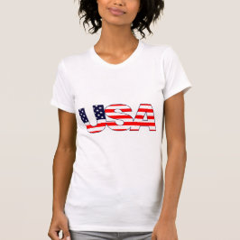 Patriotisk om USA i ord i amerikanska Flagga T Shirt