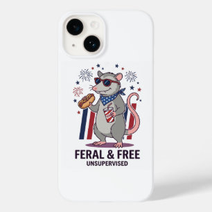 Patriotisk Opossum Vild och Fri 4:e Juli Självstän