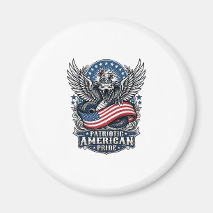 Patriotisk ormhuvud frihetsdjur djurhybrid magnet