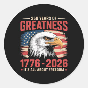 Patriotisk Örn 250 År Amerikansk Flagga 250-årsjub Runt Klistermärke
