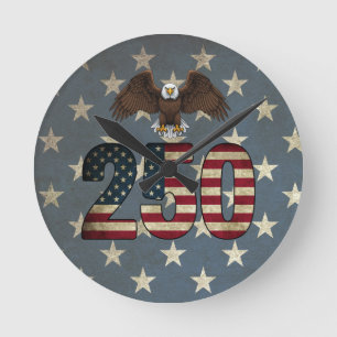Patriotisk Örn 250 USA Semikvinsentennium Rund Klocka