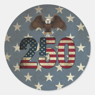 Patriotisk Örn 250 USA Semikvinsentennium Runt Klistermärke