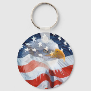 Patriotisk Örn American Flagga Nyckelring