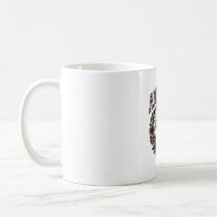 Patriotisk Örn Amerika Solros Vintage Kaffemugg