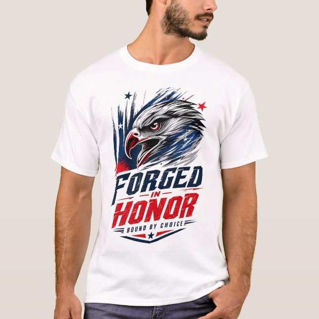 Patriotisk Örn Ära Grafisk T-Shirt (Framsida)