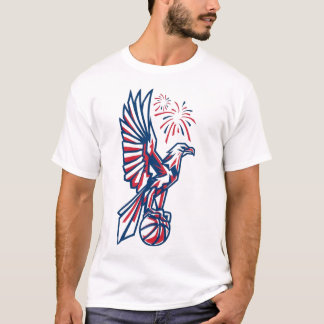 Patriotisk Örn Basket | Amerikansk Örn T Shirt
