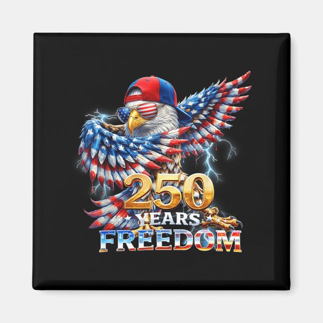 Patriotisk örn dabbar usa flagga 4 juli magnet (Framsidan)