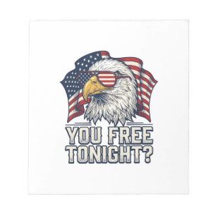 Patriotisk Örn Du Är Fri I Kväll Vintage T-Shirt B Anteckningsblock