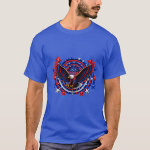 Patriotisk Örn Explosion – Röd Vit & Blå Gratis T Shirt