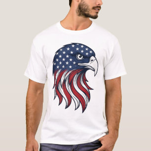 Patriotisk Örn Flagga Vektor Design för Vit Tröja