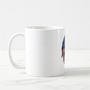 Patriotisk Örn Flagga Vektor Design för Vit Tröja Kaffemugg