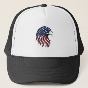 Patriotisk Örn Flagga Vektor Design för Vit Tröja Keps