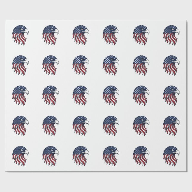 Patriotisk Örn Flagga Vektor Design för Vit Tröja Presentpapper (Platt)