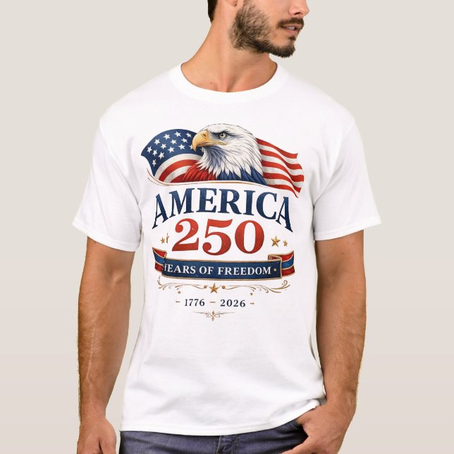 Patriotisk Örn Frihetsfirande T-Shirt (Framsida)