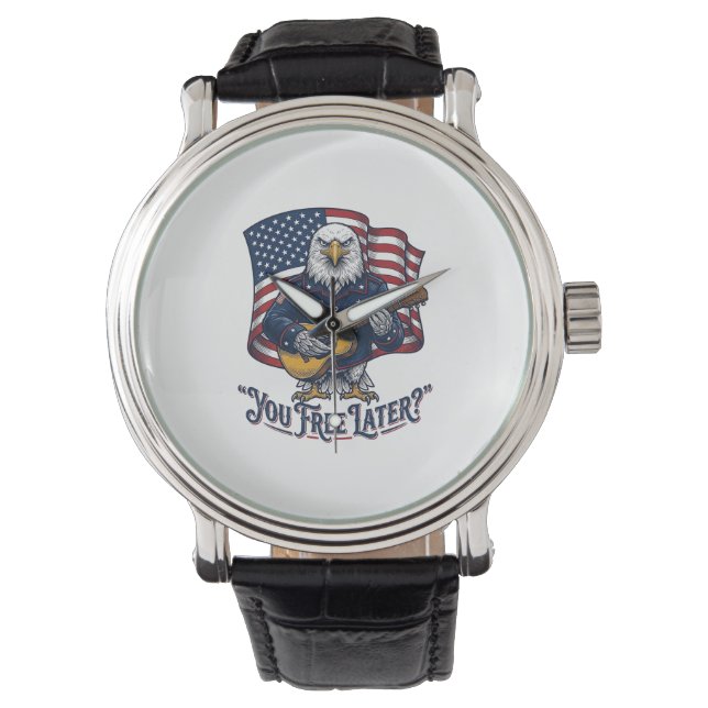 Patriotisk Örn Gitarr Vintage Armbandsur (Framsida)