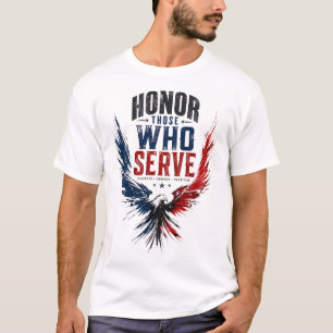 Patriotisk Örn Hedra De Som Tjänar T-Shirt