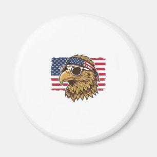 Patriotisk Örn Huvud Vintage Gravyr Grafik_1 Magnet