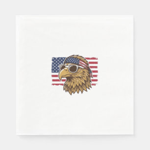 Patriotisk Örn Huvud Vintage Gravyr Grafik_1 Pappersservett
