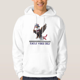 Patriotisk Örn med amerikansk Flagga - 4 juli Hoodie