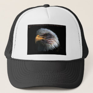 Patriotisk örn med flaggabakgrund truckerkeps