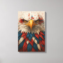 Patriotisk Örn med Rött vitt blått fjädrar