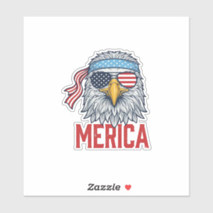 Patriotisk Örn Merica Vintage Gravyr Tröja Des Klistermärken