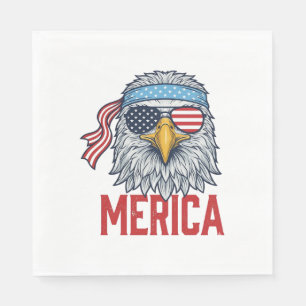 Patriotisk Örn Merica Vintage Gravyr Tröja Des Pappersservett