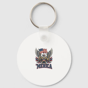 Patriotisk Örn Merica Vintage Vektor T-Shirt Desig Nyckelring