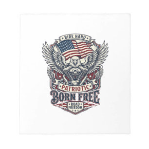 Patriotisk Örn Motorcykel Frihet Patriot  Anteckningsblock