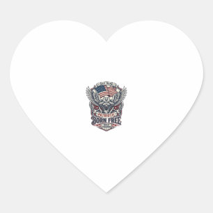 Patriotisk Örn Motorcykel Frihet Patriot Hjärtformat Klistermärke