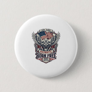 Patriotisk Örn Motorcykel Frihet Patriot Knapp