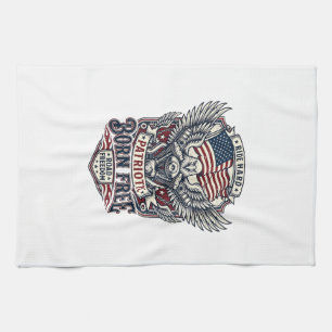 Patriotisk Örn Motorcykel Frihet Patriot  Kökshandduk
