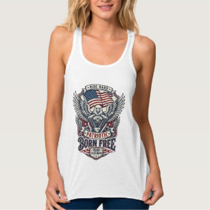 Patriotisk Örn Motorcykel Frihet Patriot  Linne Med Racerback