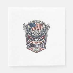 Patriotisk Örn Motorcykel Frihet Patriot Pappersservett