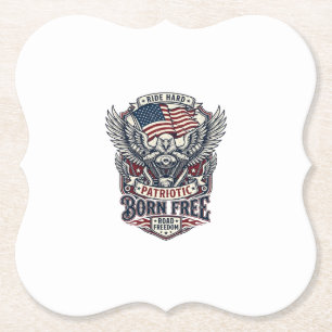Patriotisk Örn Motorcykel Frihet Patriot  Underlägg Papper