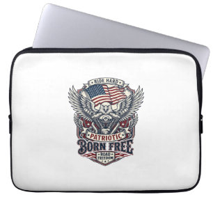 Patriotisk Örn Motorcyklist Frihet Patriot Laptop Fodral