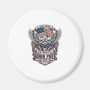 Patriotisk Örn Motorcyklist Frihet Patriot Magnet