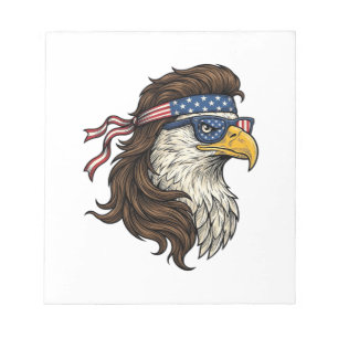 Patriotisk Örn Mullet Vintage Gravyr Vektor De Anteckningsblock