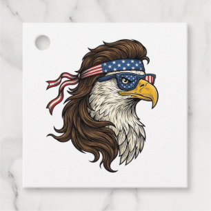 Patriotisk Örn Mullet Vintage Gravyr Vektor De Gåvor Etiketter