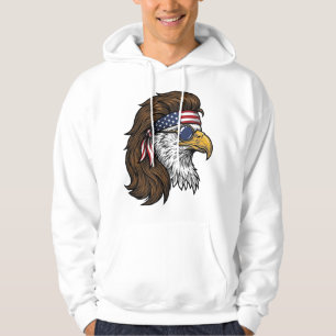 Patriotisk Örn Mullet Vintage Gravyr Vektor De Hoodie