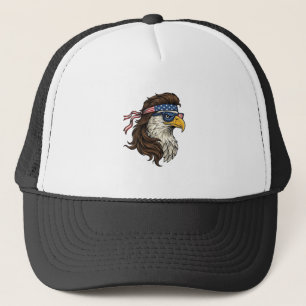 Patriotisk Örn Mullet Vintage Gravyr Vektor De Keps