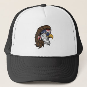 Patriotisk Örn Mullet Vintage Gravyr Vektor De Keps