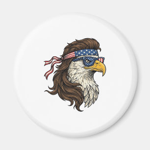 Patriotisk Örn Mullet Vintage Gravyr Vektor De Magnet