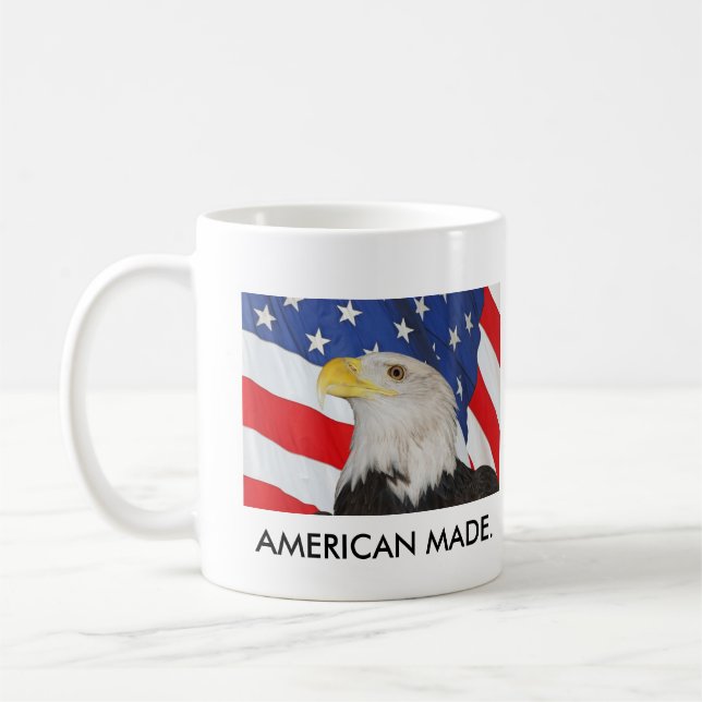 Patriotisk örn och amerikanska flaggan kaffemugg (Vänster)