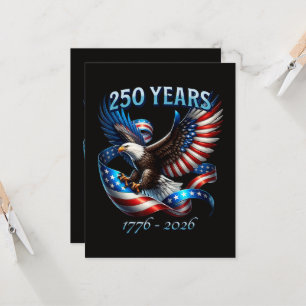 Patriotisk Örn och Flagga 250 År 1776-2026 Inbjudningar