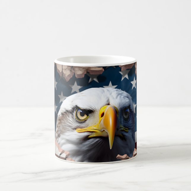 Patriotisk Örn och Flagga Keramisk Kaffemugg (Center)