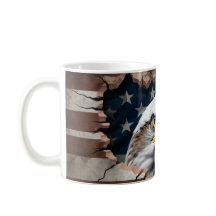 Patriotisk Örn och Flagga Keramisk Kaffemugg