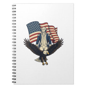 Patriotisk Örn och Kolonial General Vintage Vecto Anteckningsbok