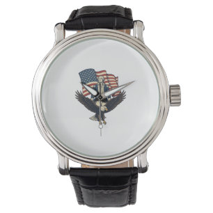 Patriotisk Örn och Kolonial General Vintage Vecto Armbandsur